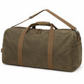 Borsone da viaggio 55 x 28 x 30 cm in tessuto effetto cerato verde oliva - tracolla regolabile