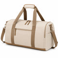Borsone da viaggio 50 cm in tessuto beige con tracolla stile sportivo