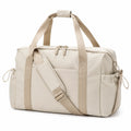 Borsone da viaggio 48 x 23 x 30 cm in tessuto sintetico beige con tracolla regolabile