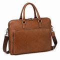 Borsa portadocumenti 40 x 30 x 10 cm in similpelle marrone con tracolla regolabile