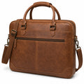 Borsa portadocumenti 40 x 30 x 8 cm in similpelle marrone con tracolla regolabile