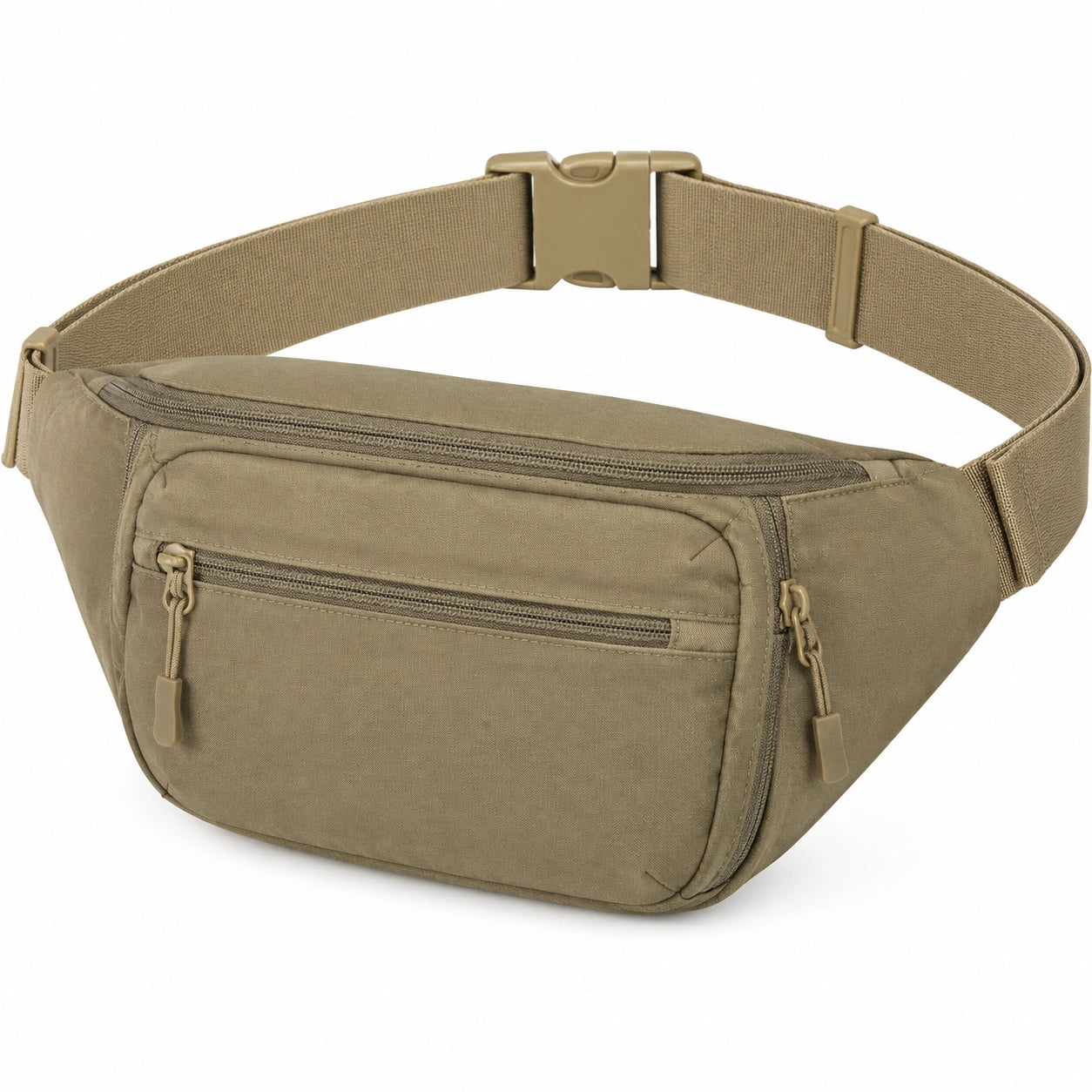 Marsupio taglia regolabile in tessuto sintetico kaki con tasche zip