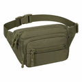 Marsupio 30 x 8 x 16 cm in tessuto sintetico verde oliva con tasche zip stile utility