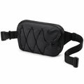 Marsupio 30 x 8 x 16 cm in tessuto nero con tasche zip stile sportivo
