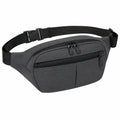 Marsupio 35 x 15 x 8 cm in poliestere grigio scuro con tasche zip regolabile