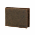 Portafoglio uomo 12 x 9.5 x 2 cm in pelle marrone stile classico pieghevole
