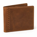 Portafoglio bifold 11.5 x 9.5 cm in pelle marrone pieghevole