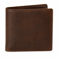 Portafoglio pieghevole 12 x 9.5 x 2 cm effetto pelle marrone - compatto senza chiusura