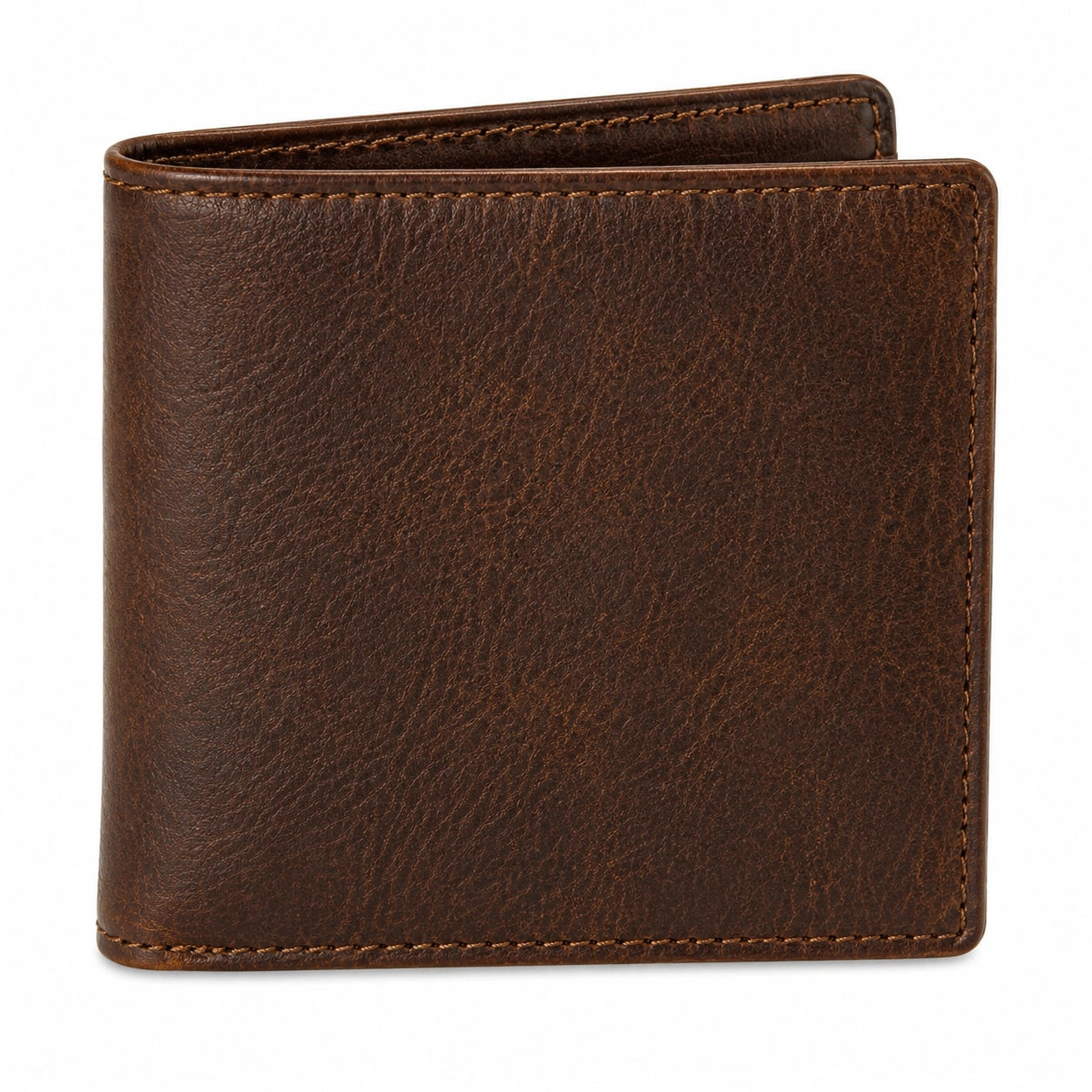 Portafoglio pieghevole 12 x 9.5 x 2 cm effetto pelle marrone - compatto senza chiusura
