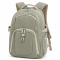 Zaino 30 x 18 x 45 cm in poliestere verde salvia con tasche multiple per uso quotidiano